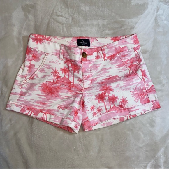 american eagle midi stretch denim shorts - Picture 1 of 3